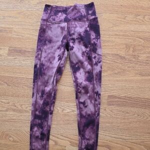 Victoria's Secret Maroon Tie-Dye Leggings